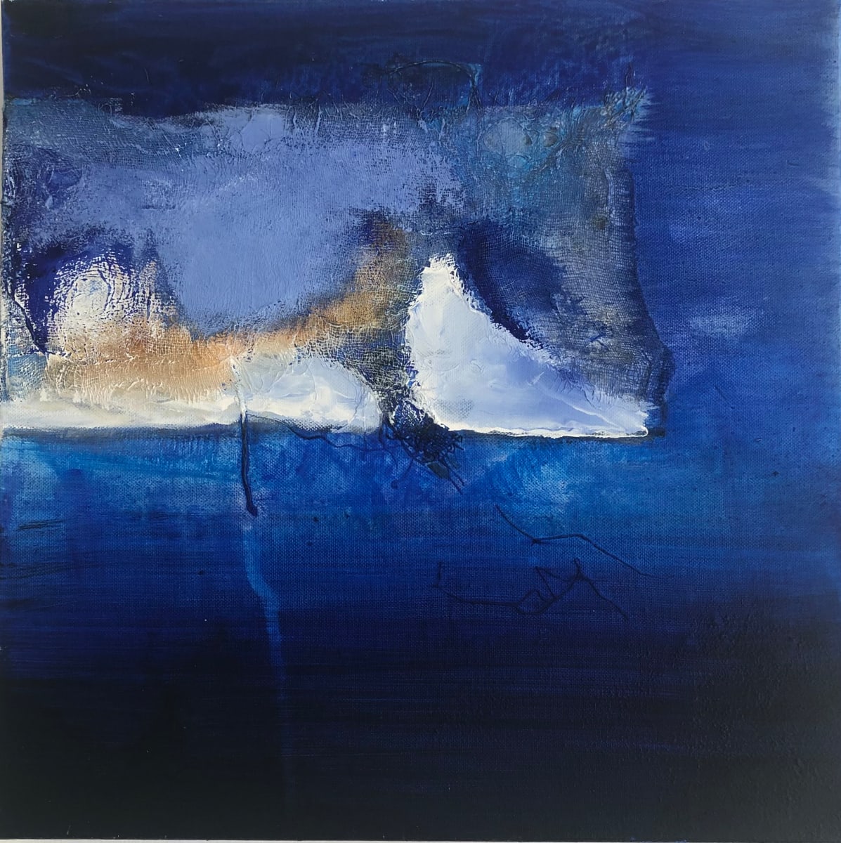 Winter walk at the frozen lake II by Margret Trimborn 