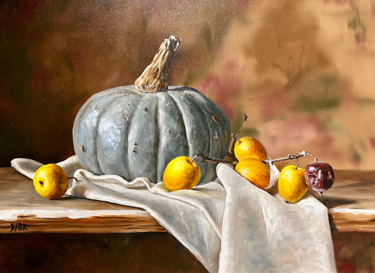Blue Squash / Yellow Apple by Julie Y Baker Albright, Image 2.
