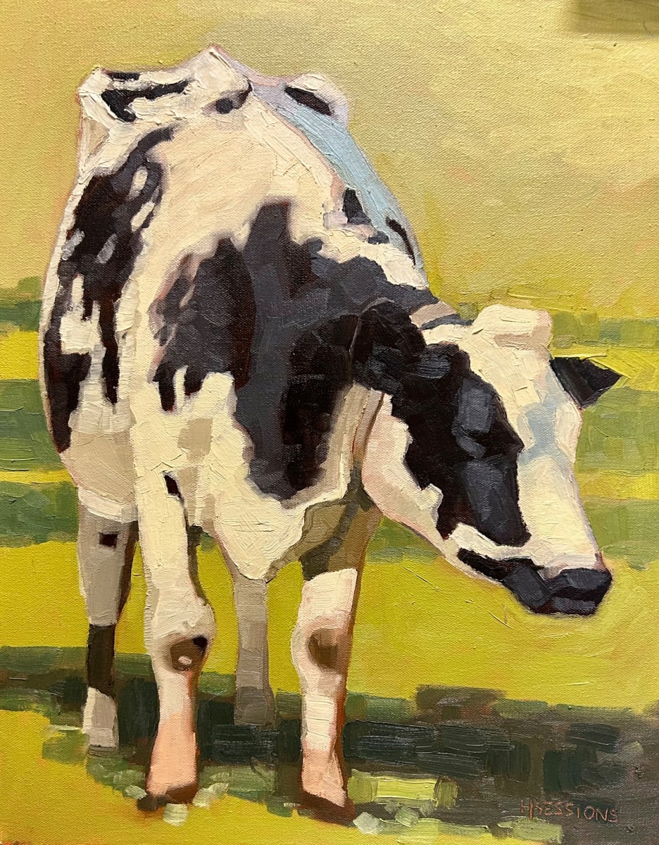 Gentle Cow, Black and White by Hannah Sessions 