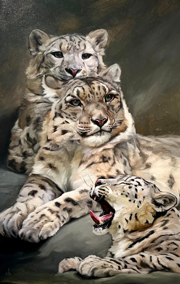 Snow Leopard Family by Julia Eva Bacon 