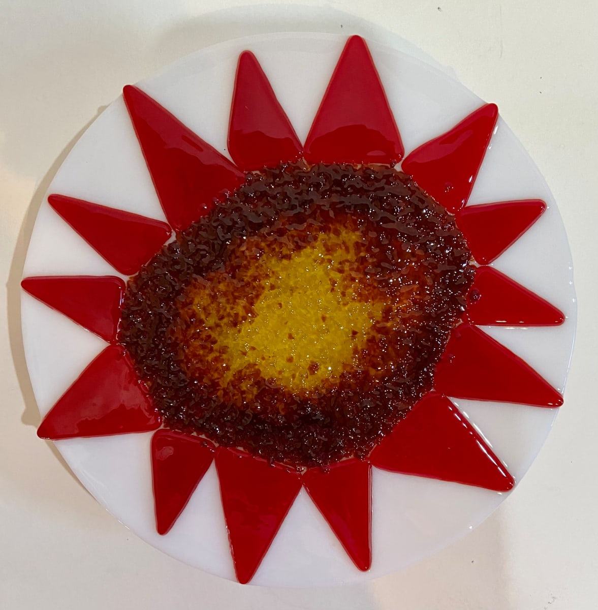 Garden Stake - Flower (red brown yellow center), Image 1.