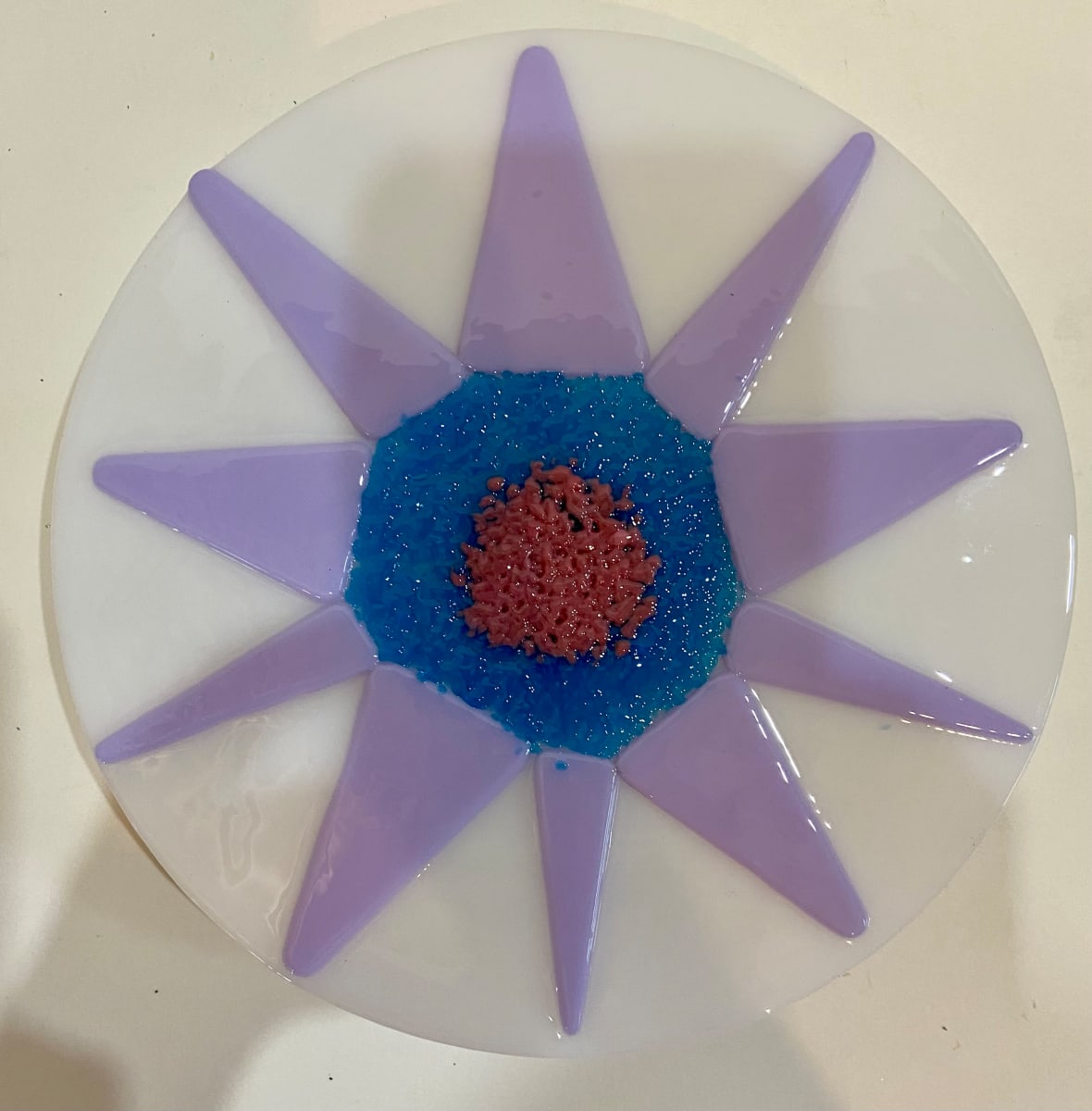 Garden Stake - Flower (neo lav blue center) by Cindy Cherrington 