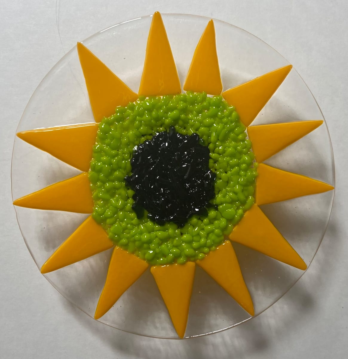 Garden Stake - Flower (clr w/marigold spring green center), Image 1.