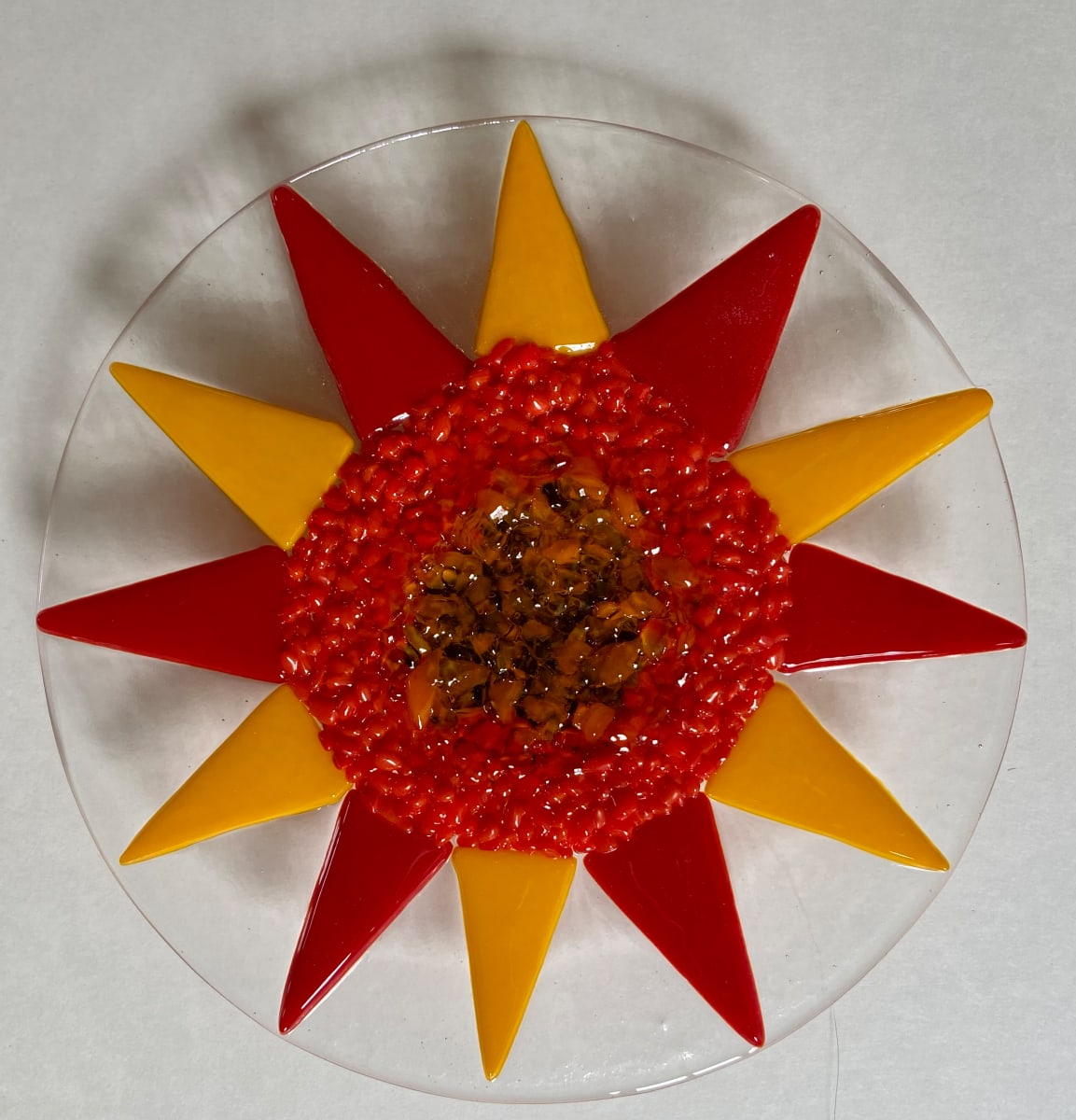 Garden Stake - Flower (clr w/red yellow orange center) 