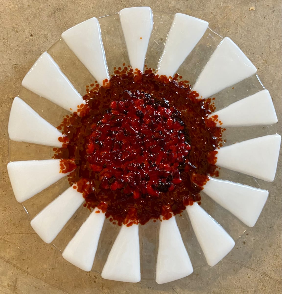 Garden Stake - Flower (clr w/white, shades brown to red center), Image 1.