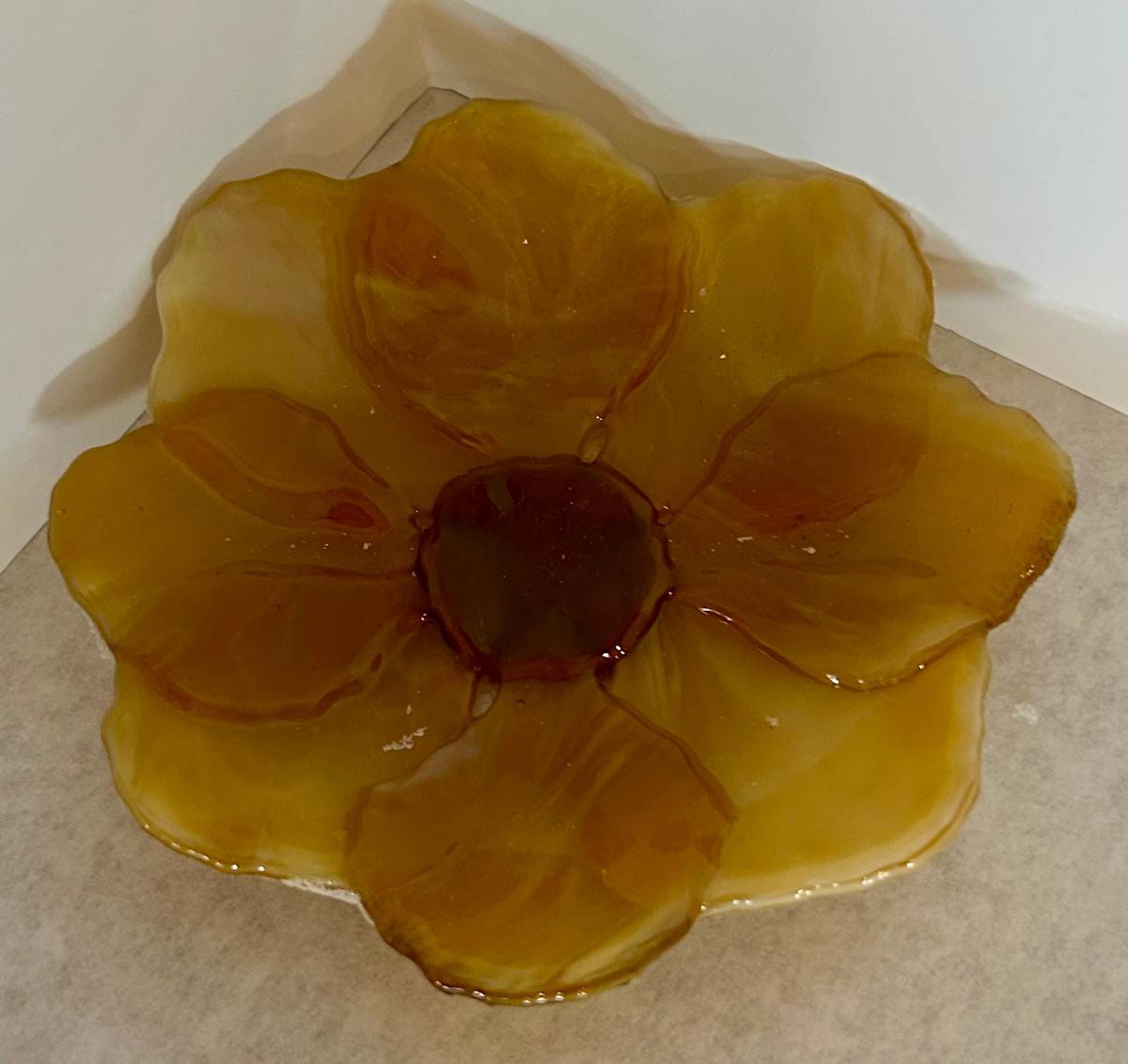 Amber Flower Dish by Cindy Cherrington, Image 2.