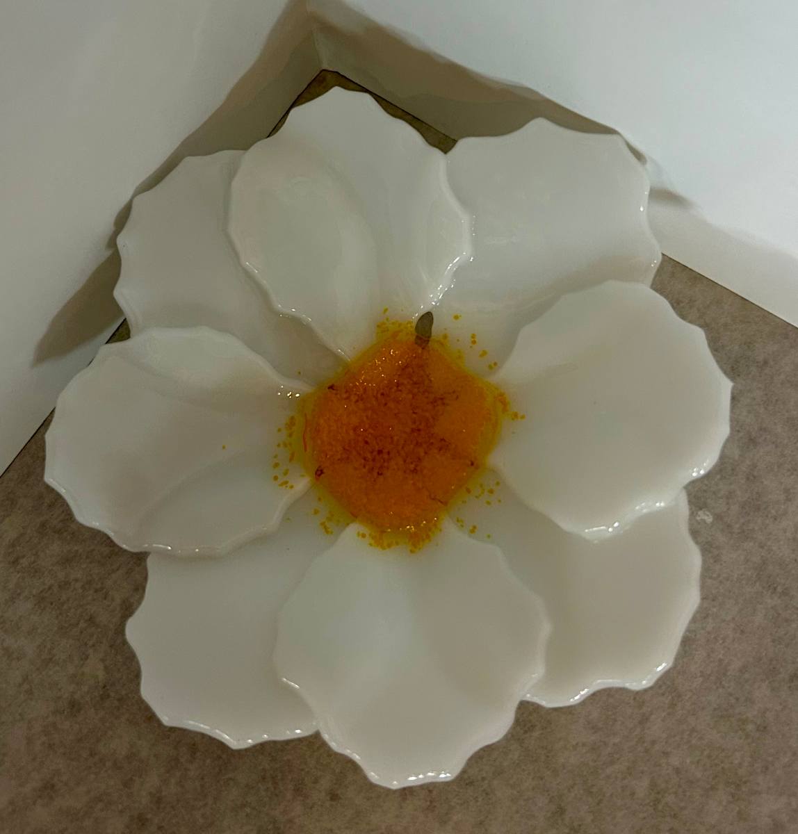 White Flower Dish by Cindy Cherrington, Image 2.