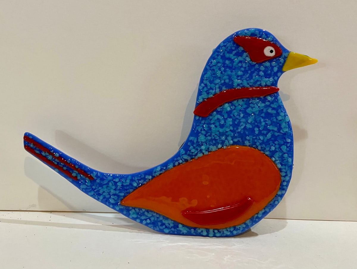 Garden Stake - Blue Bird Orange Wing 