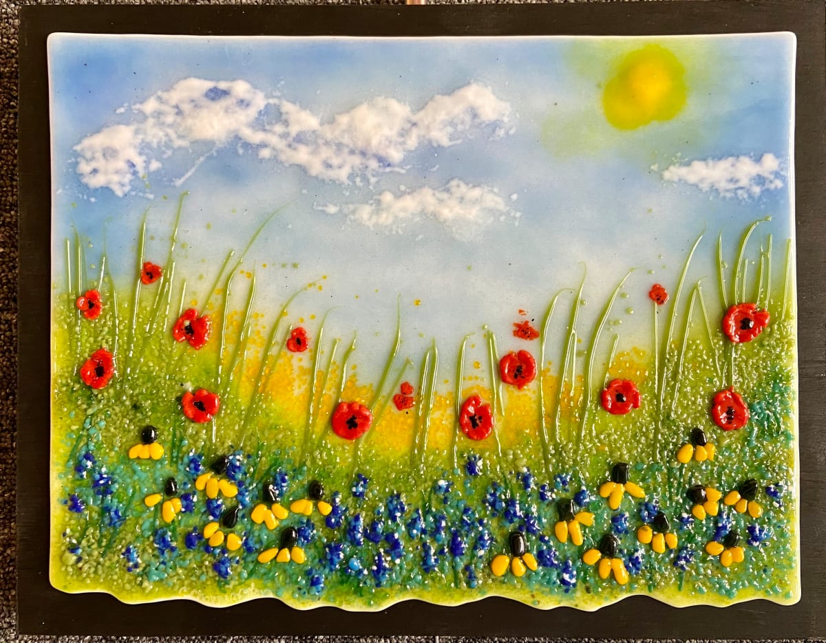 Field of Flowers Series by Cindy Cherrington  Image: Poppies, black-eyed susans and bluebonnets.