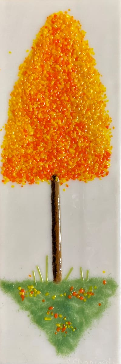 Single Tree Series - Orange Yellow by Cindy Cherrington 