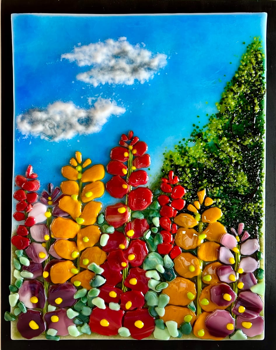 Hollyhock Country (right) by Cindy Cherrington 