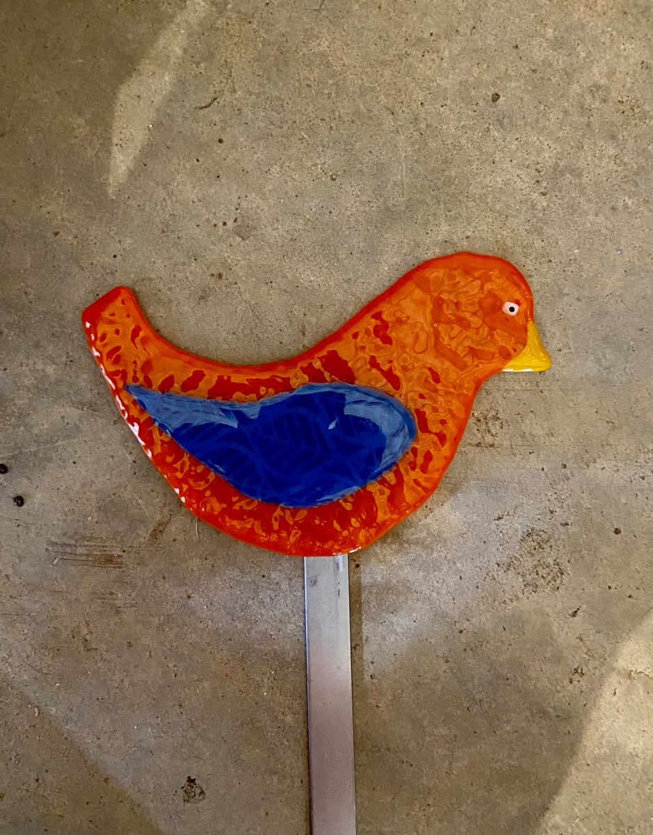 Garden Stake - Orange Bird 