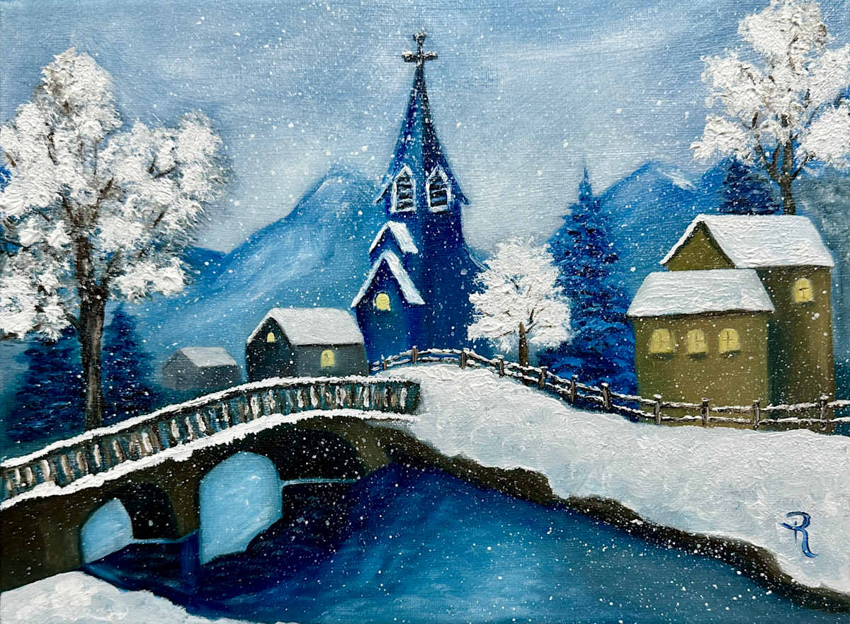 Snowy Winter Crossing by Donna Richardson 