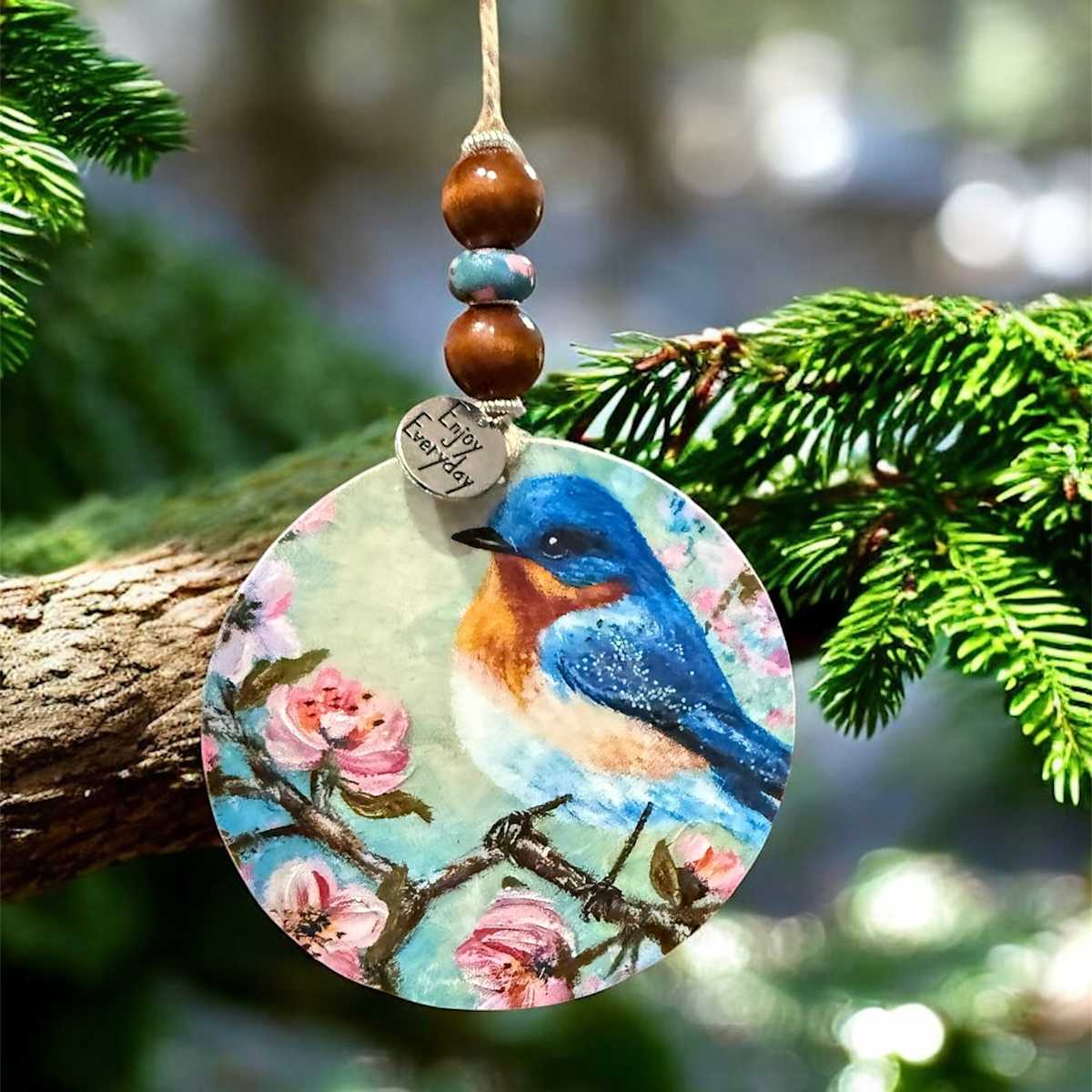 Spring Joy Wooden Ornament by Donna Richardson 