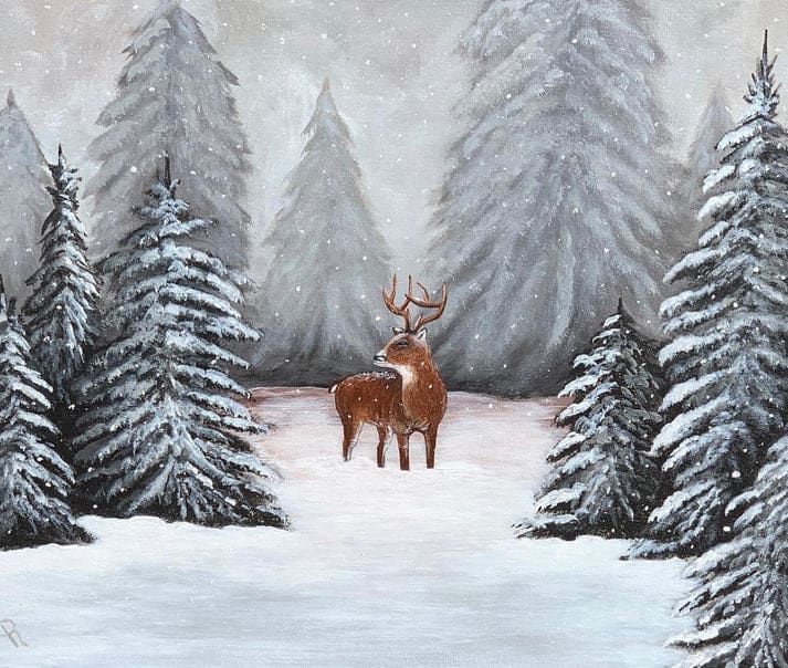 Deer in Winter by Donna Richardson 