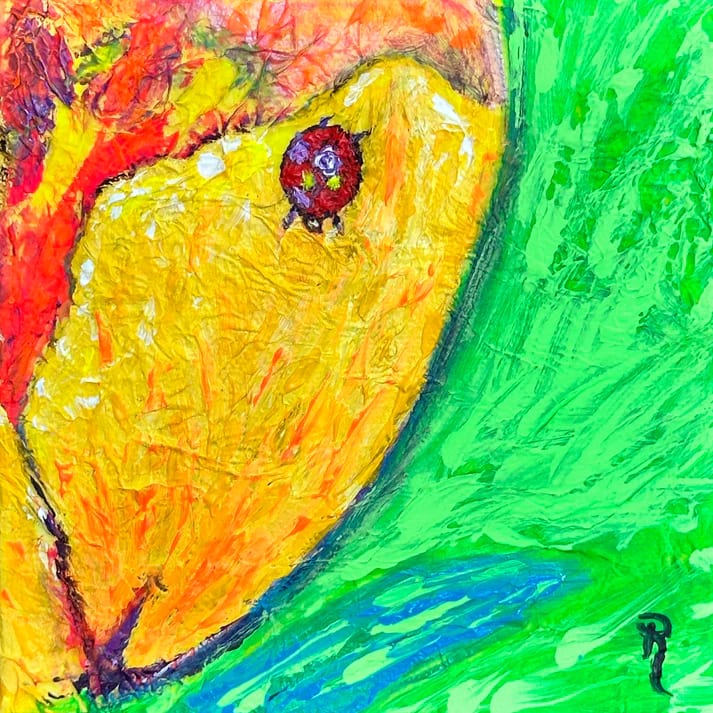 Ladybug and Tulip by Donna Richardson 