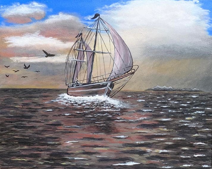 Sailboat in a Storm by Donna Richardson 