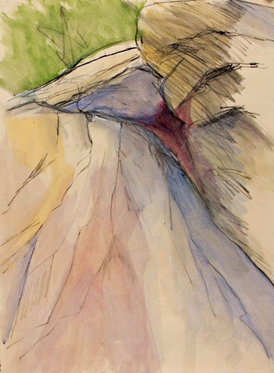Rock Wall Long Path Falls by Regina Silvers 