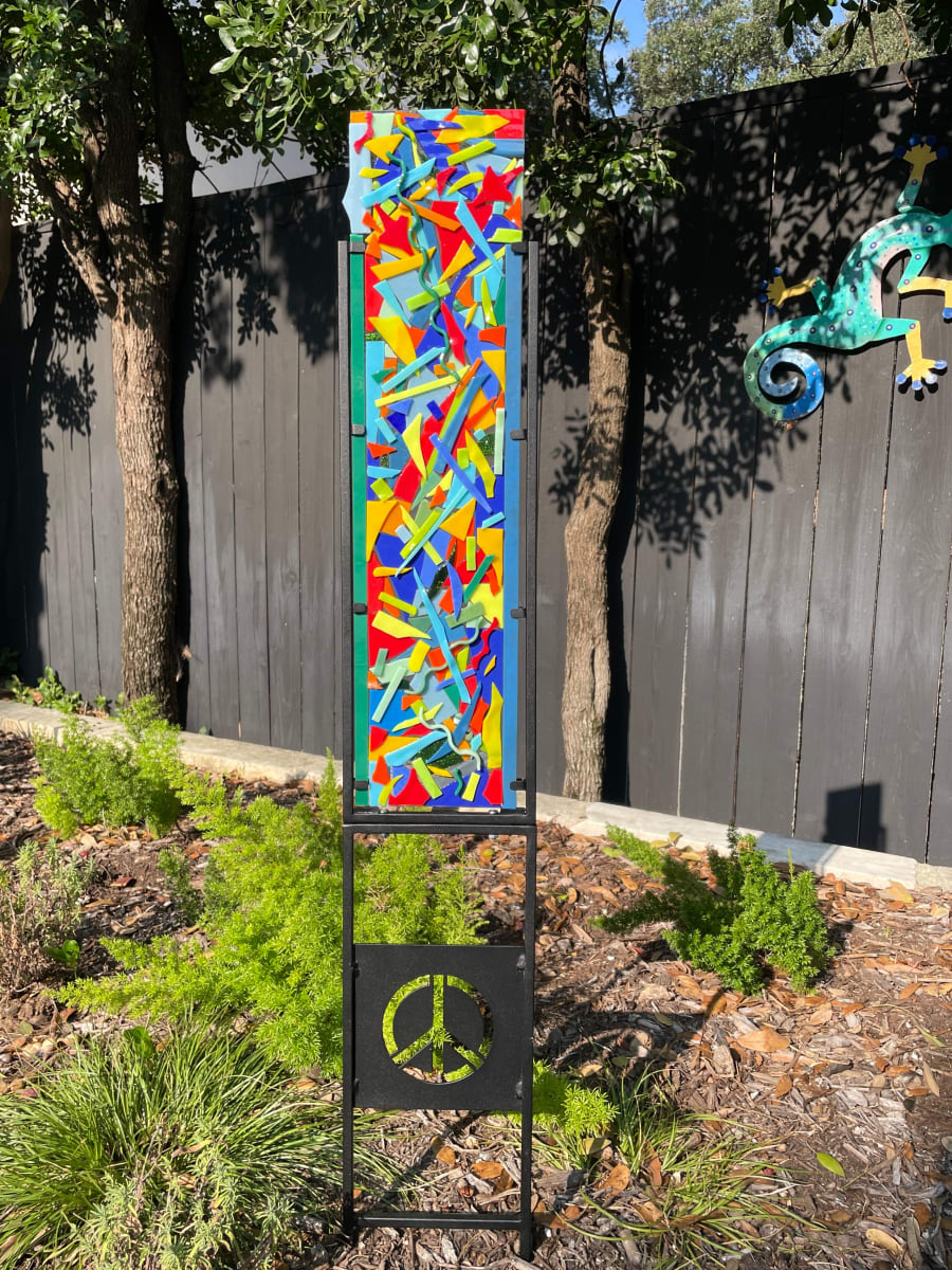 Colorful Garden Totem by Anne Burtt, Image 1.