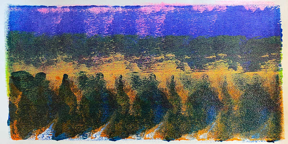 Desolation Gavotte by Dean Brown  Image: 2024, 12x24, acrylic on paper