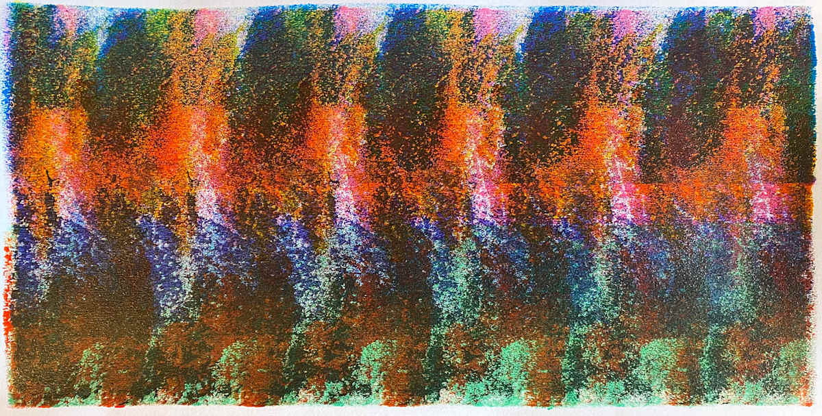 In Hiding by Dean Brown  Image: 2024, 13x26, acrylic on paper