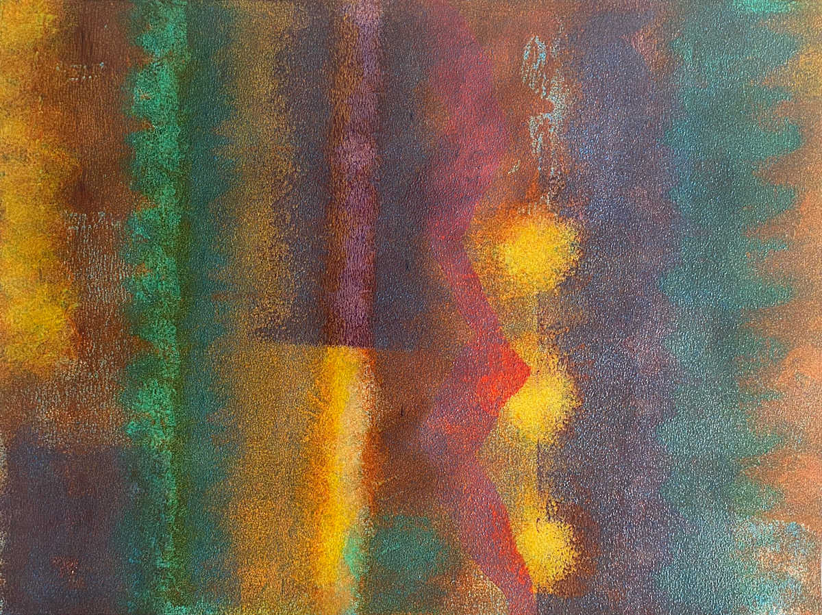 Bastinado Compass by Dean Brown  Image: 2025, 18x24, acrylic on paper