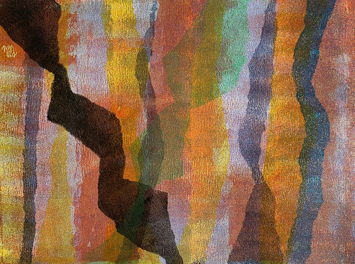 Binding Persistence by Dean Brown  Image: 2025, 18x24, acrylic on paper
