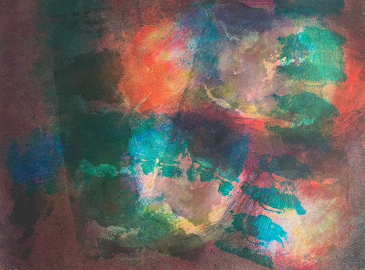 Blind Apogee by Dean Brown  Image: 2025, 18x24, acrylic on paper