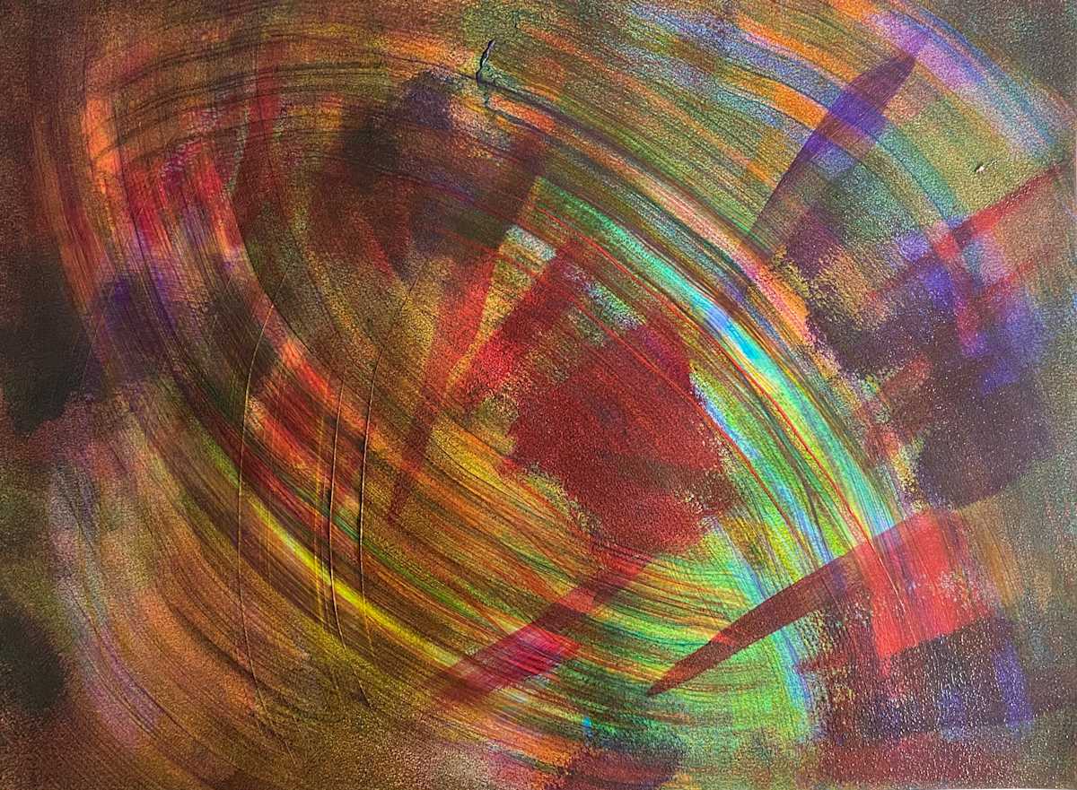 Bravura Under Subterfuge by Dean Brown  Image: 2025, 18x24, acrylic on paper