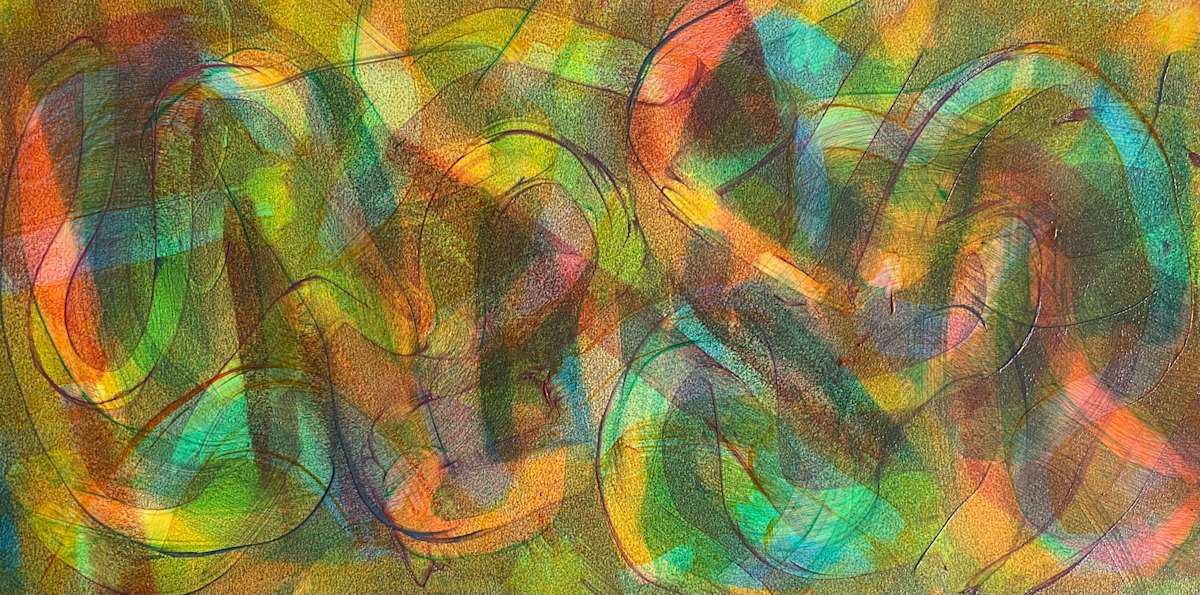 Cudgel With Largesse by Dean Brown  Image: 2025, 12x24, acrylic on paper