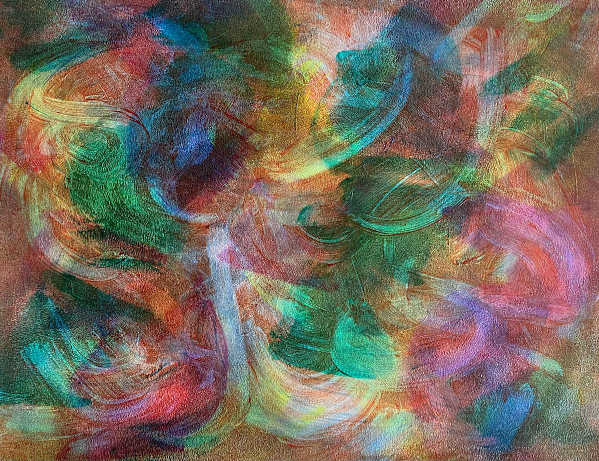 Devil After Retreat by Dean Brown  Image: 2025, 20x26, acrylic on paper