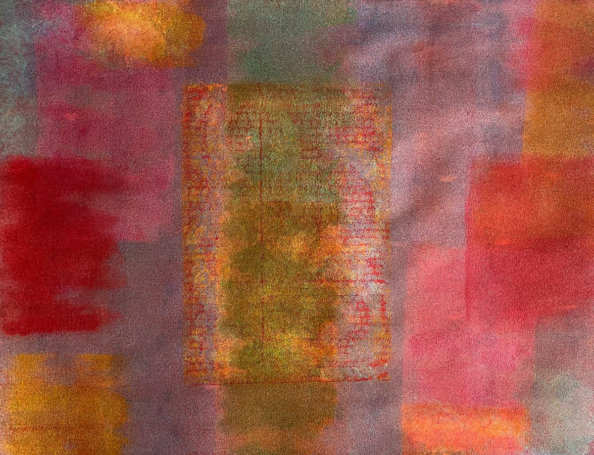 Exhale the Sanguine Dawn by Dean Brown  Image: 2025, 20x26, acrylic on paper