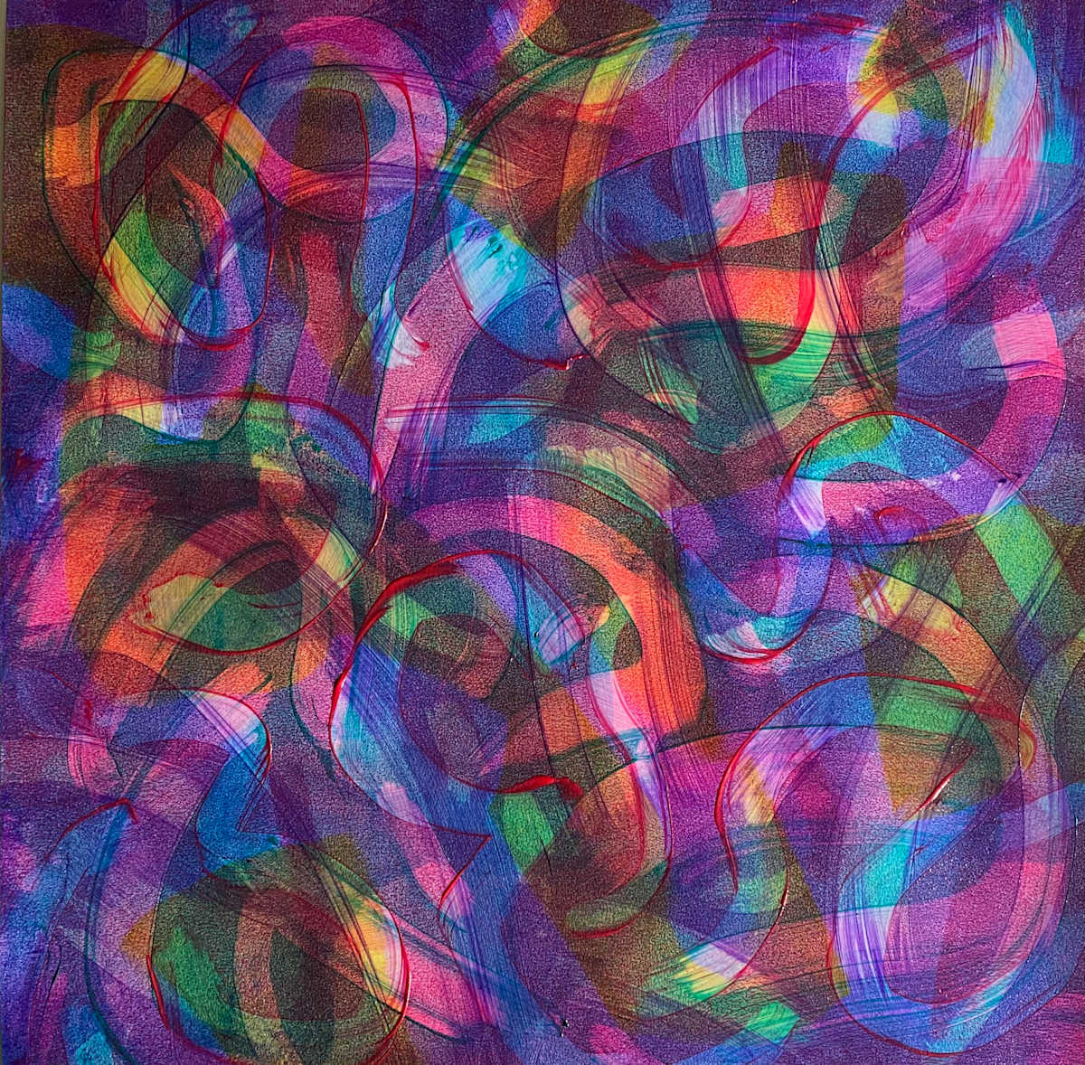 Fete Under Flash by Dean Brown  Image: 2025, 24x24, acrylic on paper