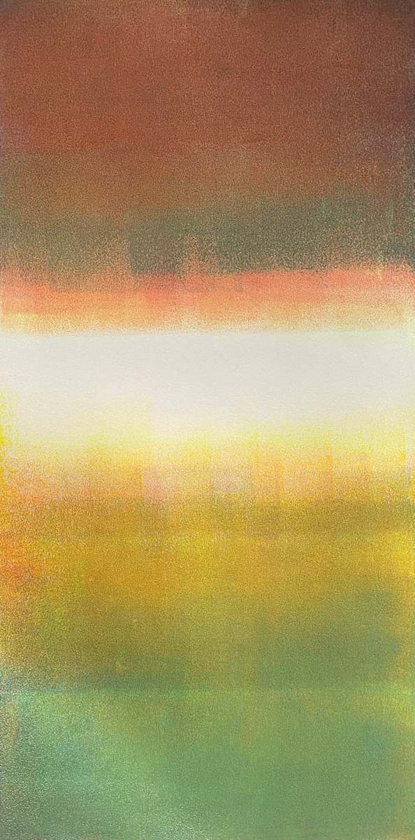 Finesse Under Shirk by Dean Brown  Image: 2025, 24x12, acrylic on paper