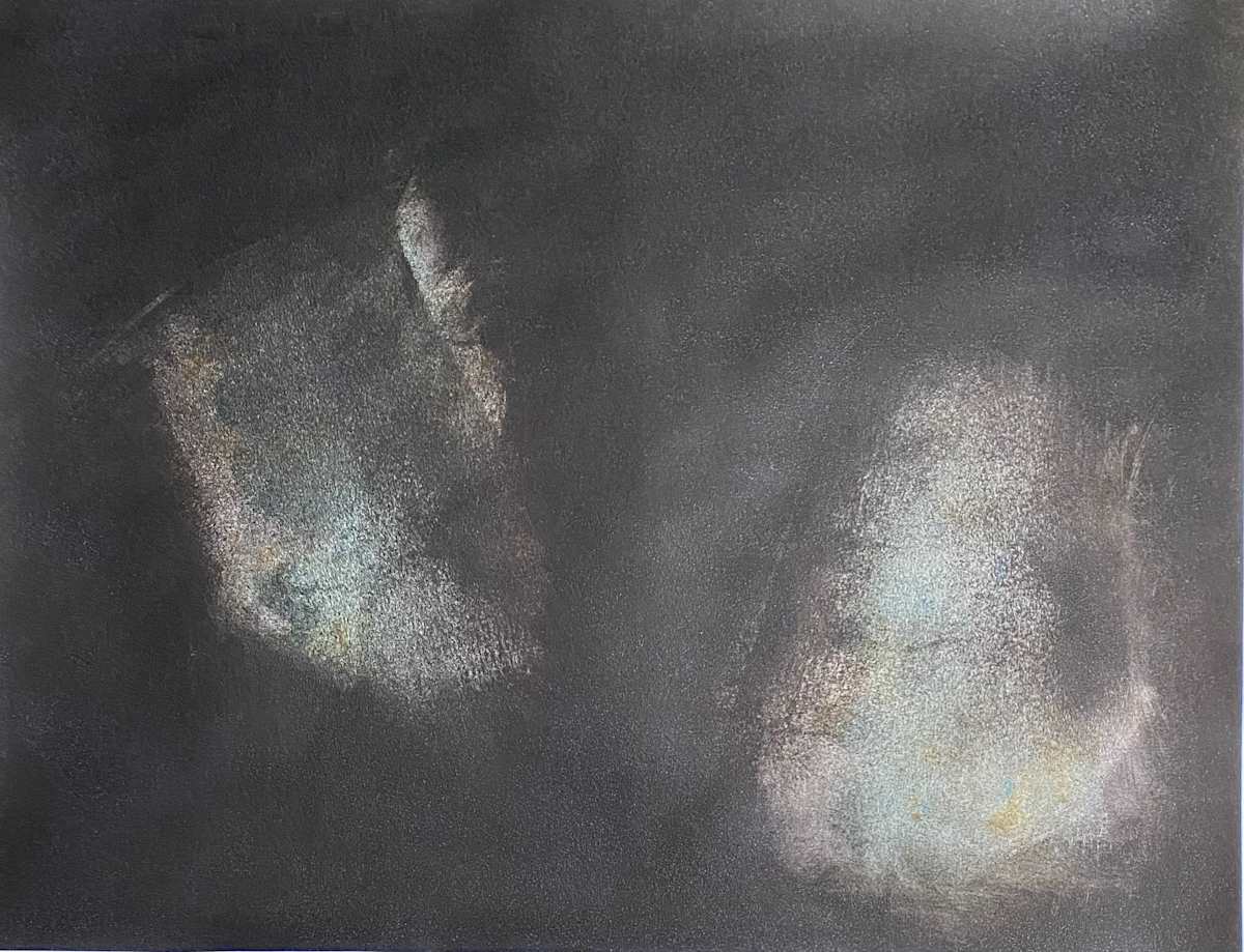 God Ha-Ha by Dean Brown  Image: 2025, 20x26, acrylic on paper