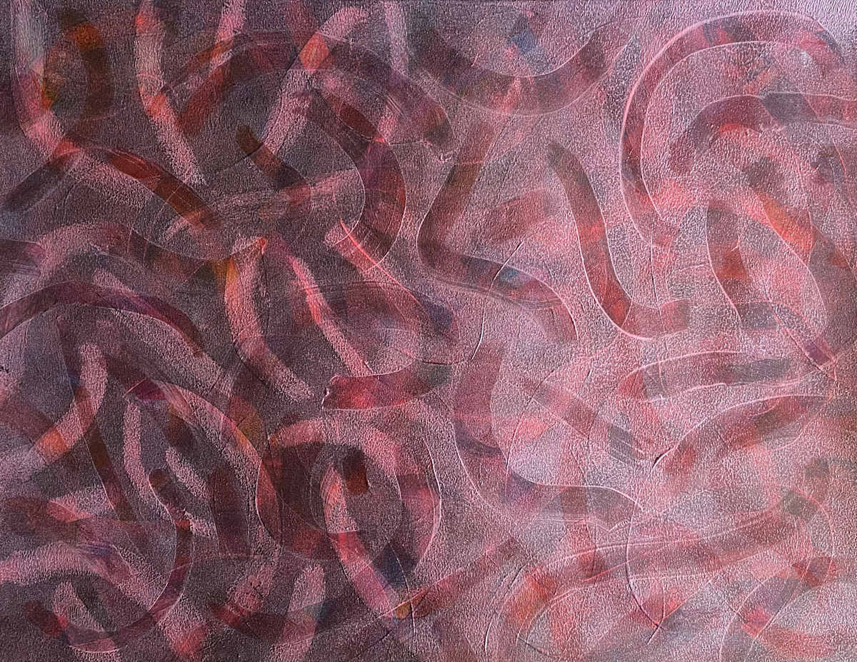 Humdrum Under Assertion by Dean Brown  Image: 2025, 20x26, acrylic on paper
