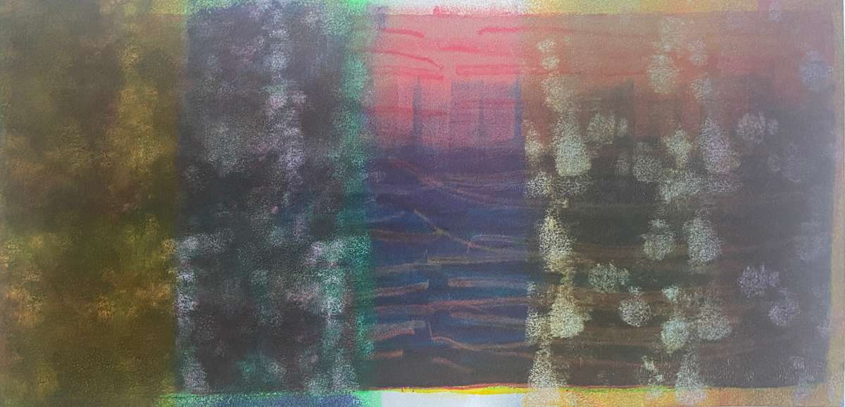 My Peculiar Tide by Dean Brown  Image: 2025, 12x24, acrylic on paper