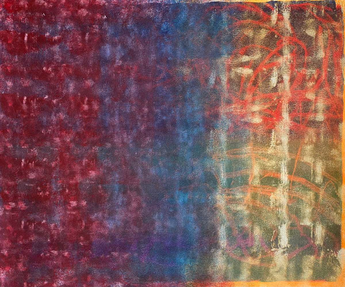 My Sepulchral Nascence by Dean Brown  Image: 2025, 20x24, acrylic on paper