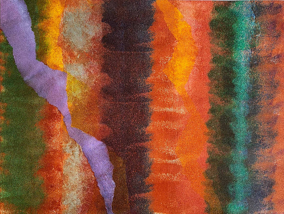 Offset Rend by Dean Brown  Image: 2025, 18x24, acrylic on paper