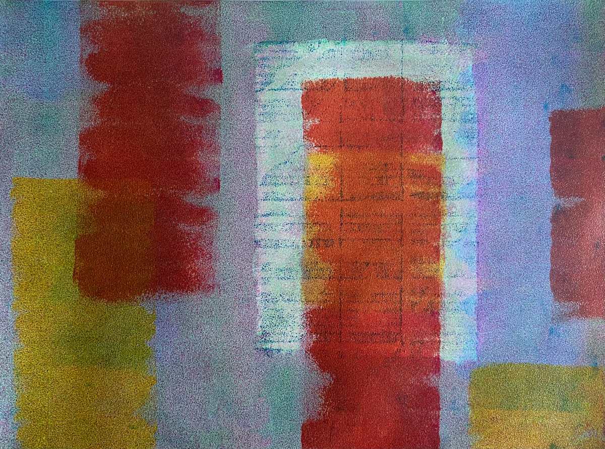 Oratorium With Flies by Dean Brown  Image: 2025, 18x24, acrylic on paper