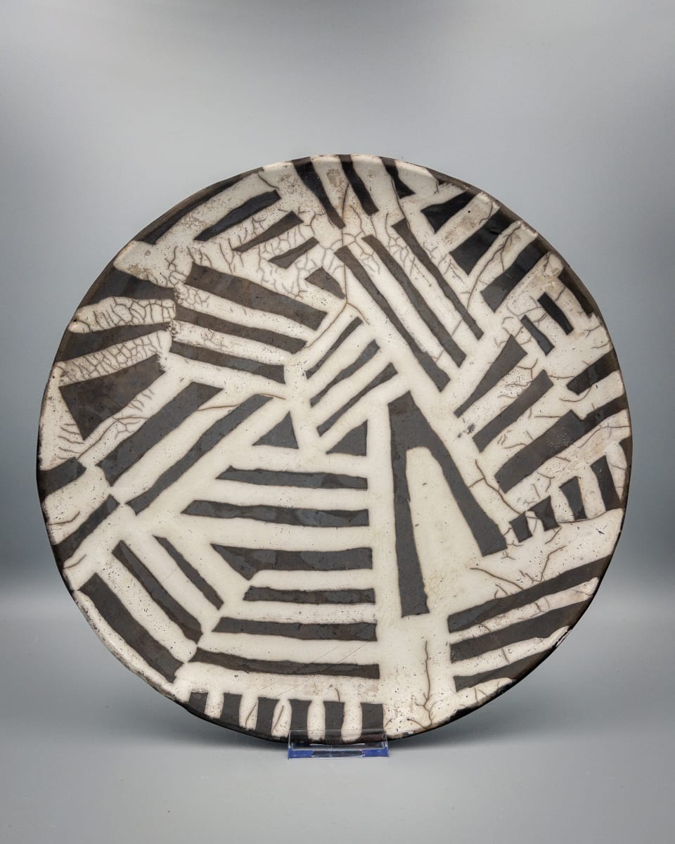 Crazy Camo Raku Platter - 29 by Chris Heck, Image 2.