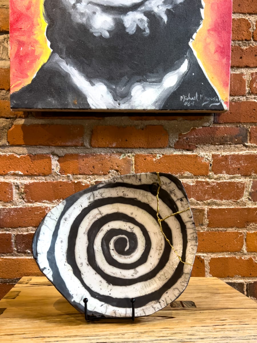 Raku Bowl with Kintsugi - 132 by Chris Heck 