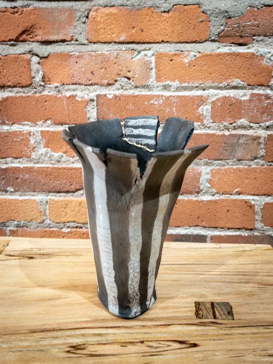 Raku Vase - 162 by Chris Heck 