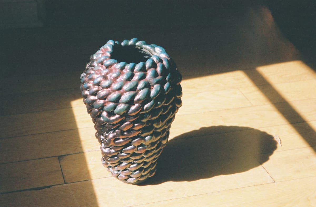 Raku Woven Vessel by Elianah Sukoenig, Image 1.