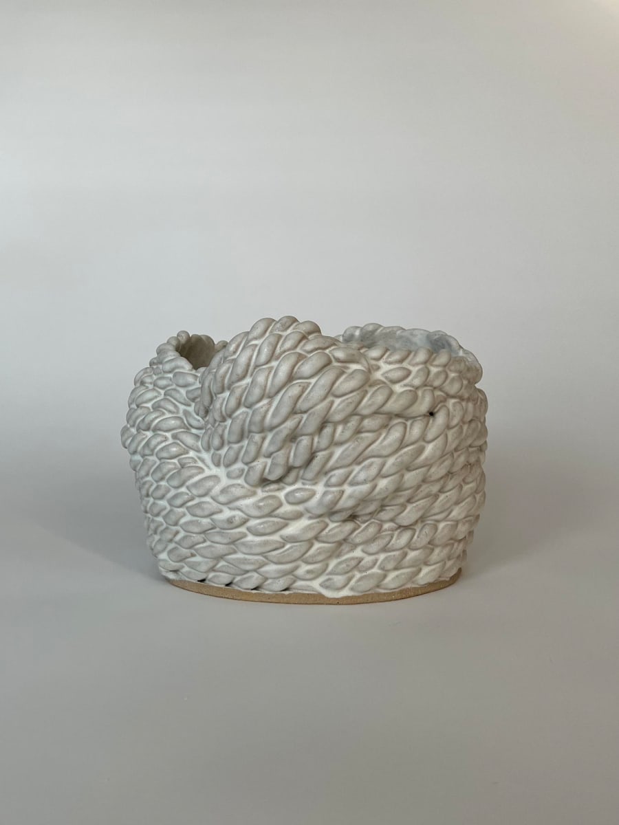 White Woven Pot by Elianah Sukoenig 