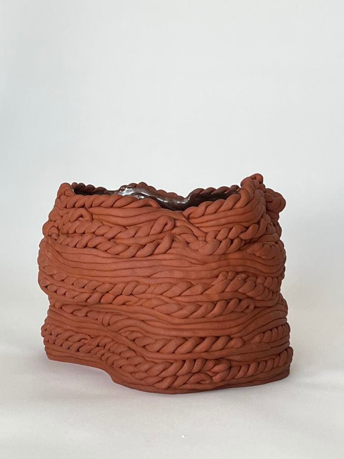 Medium Red Pot 1 by ELIANAH SUKOENIG 