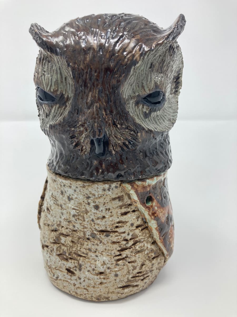 Horned Owl Jar by Lynn Sisler, Image 1.
