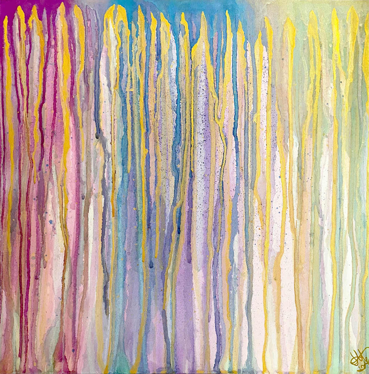 Quiet Conversation in the Rain by Jen Haefeli  Image: Quiet Conversation in the Rain
by InterArtist Jen Haefeli
2024
30" x 30" x 2.25"
