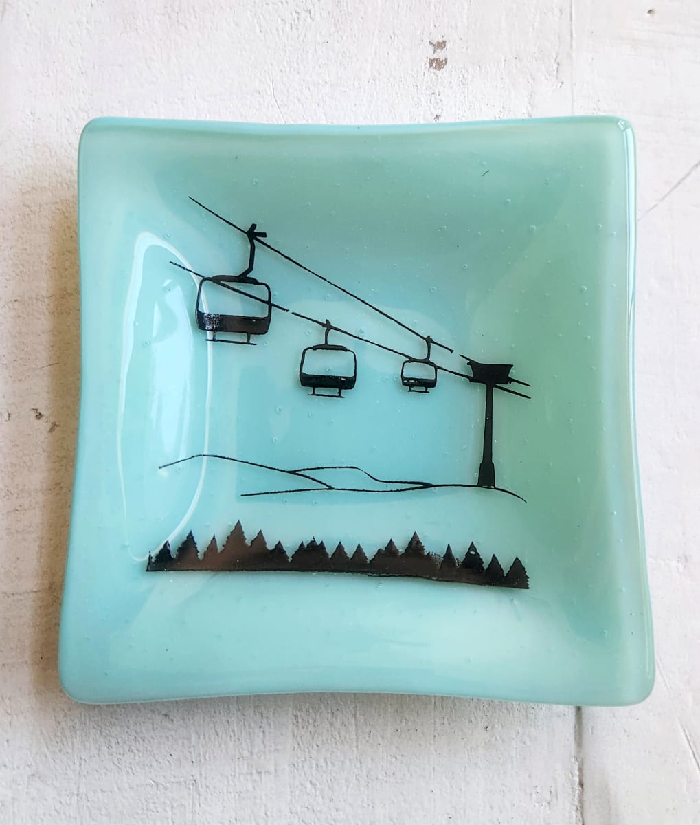 Mint Green Ski Lift Dish by Ashley Akerlund, Image 2.