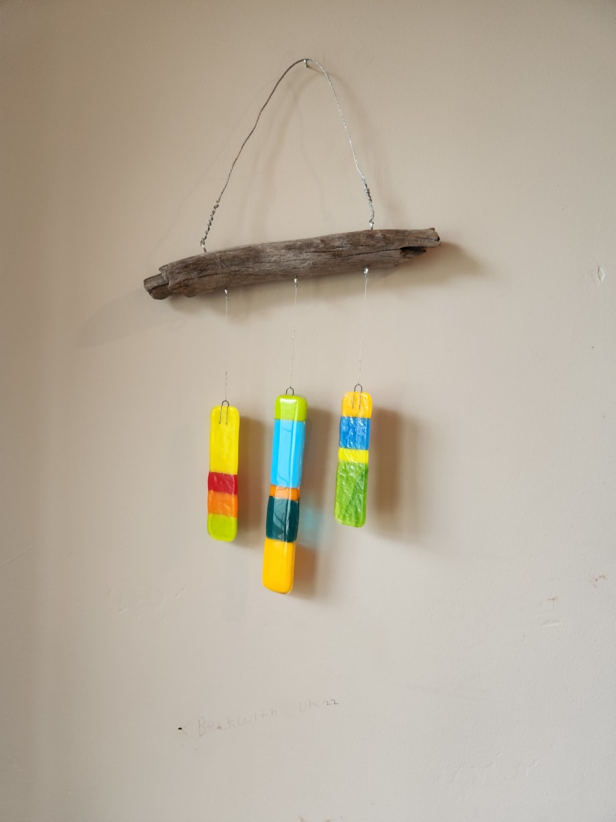 3 Colorful Chime Windchime- Driftwood Blue Mesa by Ashley Akerlund  Image: Driftwood harvested at Blue Mesa Resevoir